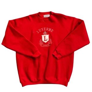 Vintage SANTEE Luverne Cardinals Crewneck Sweatshirt XL USA Red 90s